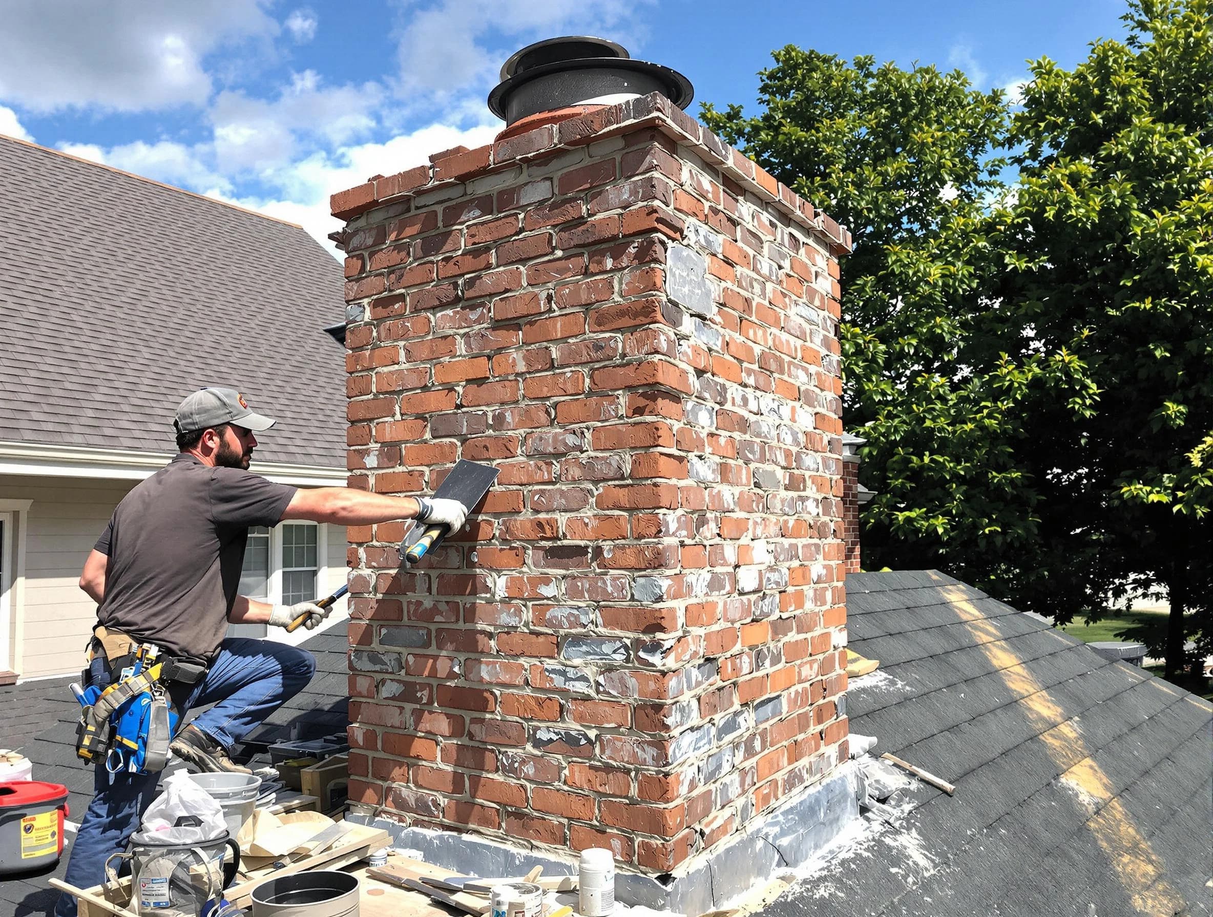 Completed chimney rebuild by King George Chimney Sweep in King George, VA