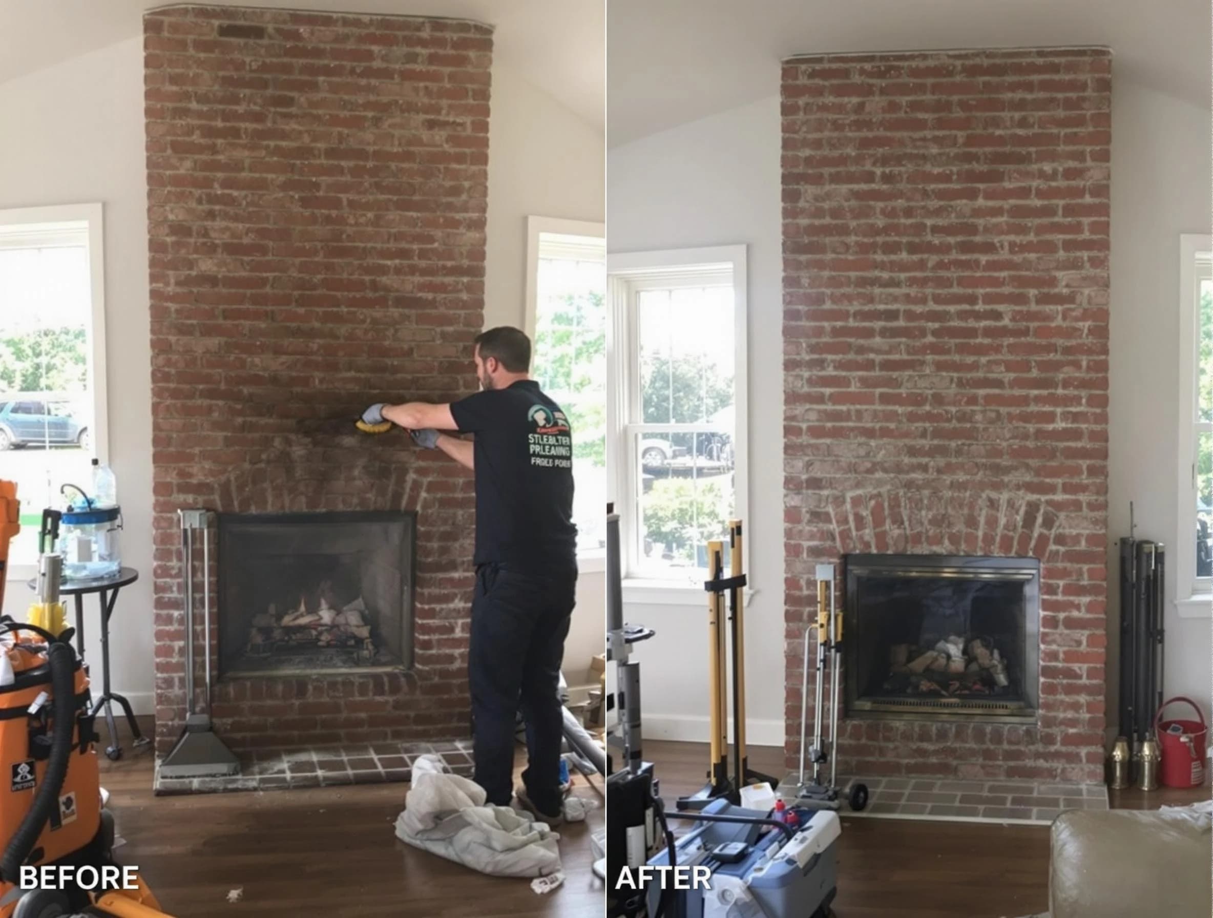 Finished chimney sweeping service by King George Chimney Sweep in King George, VA