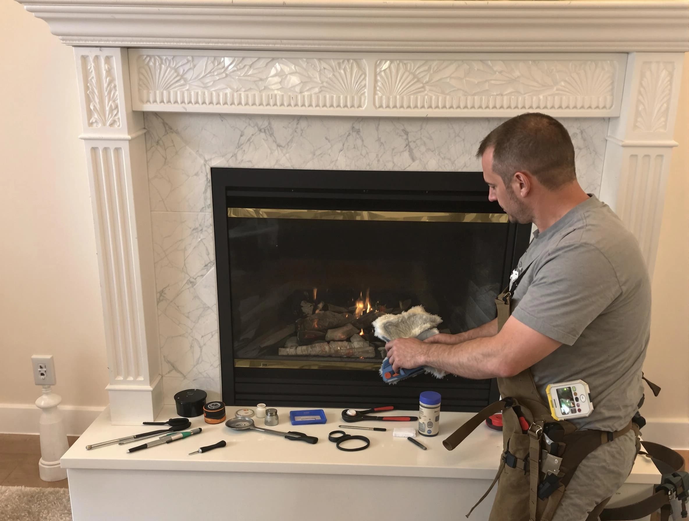 King George Chimney Sweep performing fireplace maintenance in King George, VA