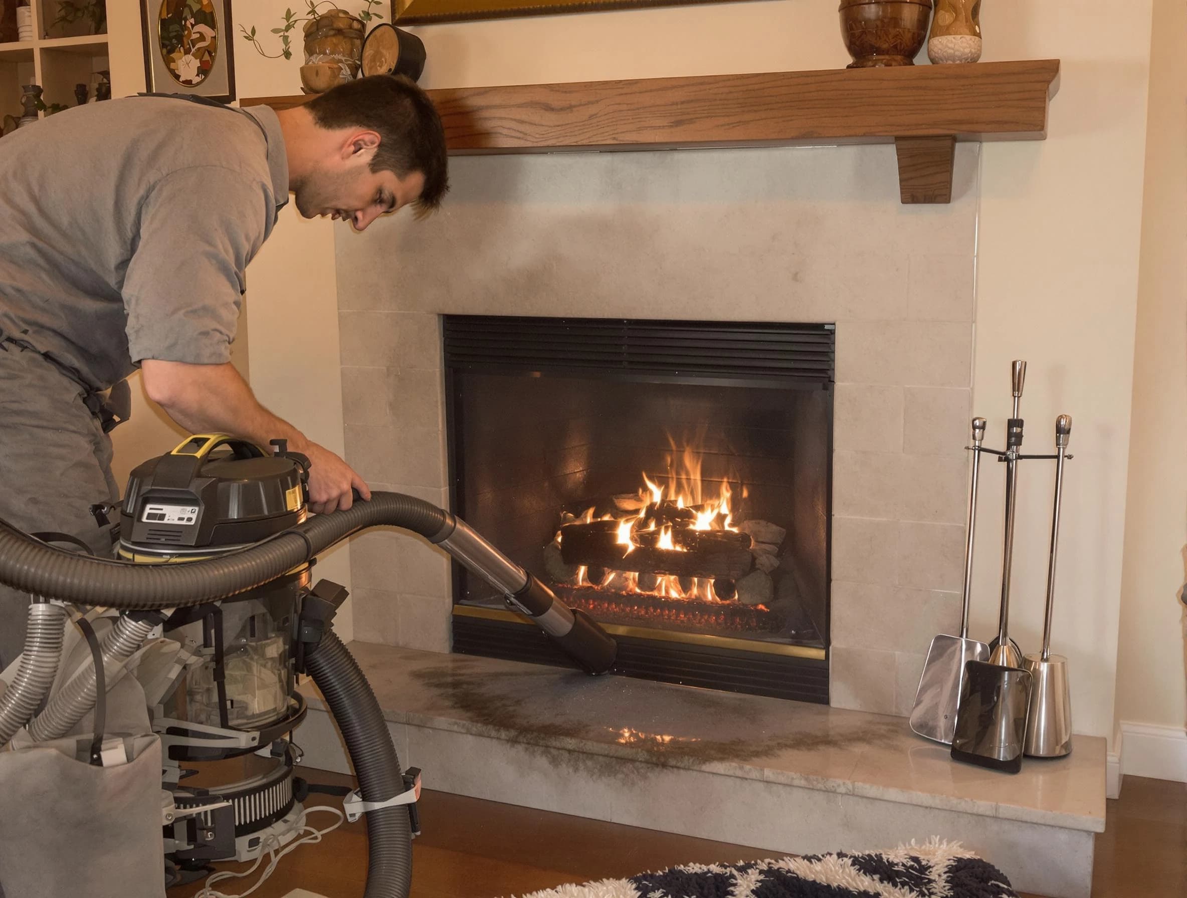 Routine fireplace upkeep by King George Chimney Sweep in King George, VA