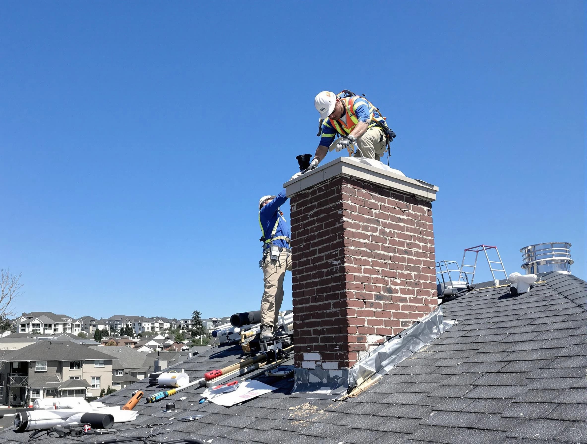 King George Chimney Sweep repairing a chimney crown in King George, VA