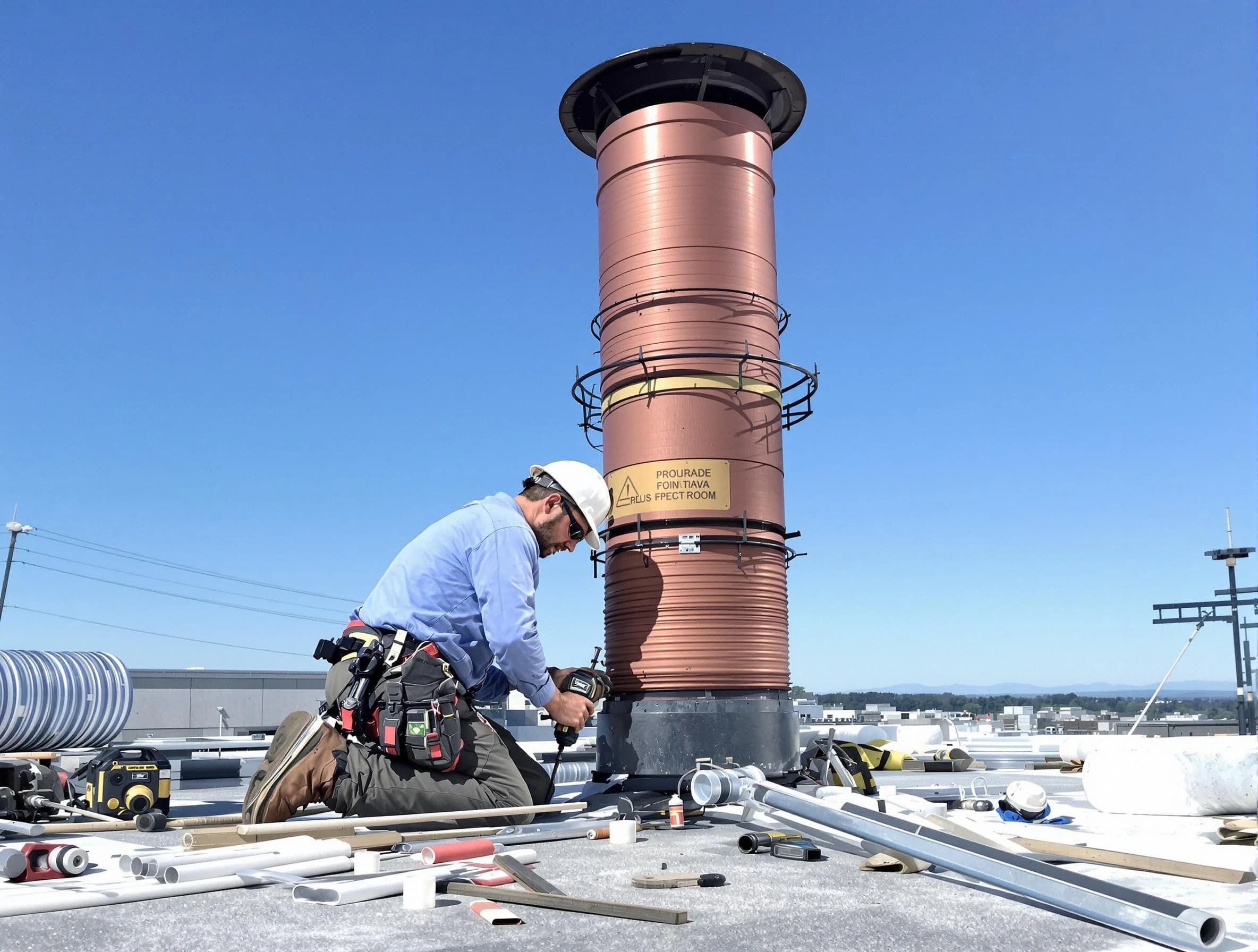 Installed chimney liner by King George Chimney Sweep in King George, VA