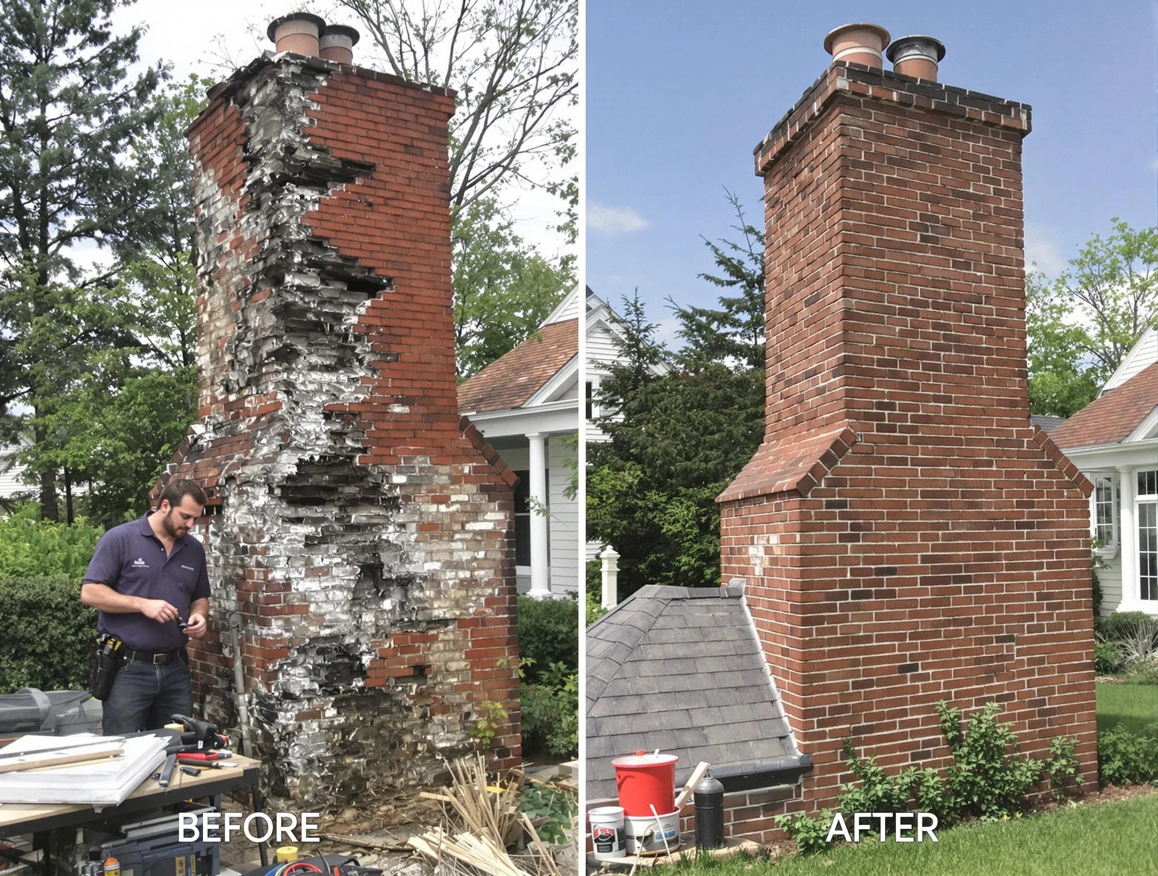 King George Chimney Sweep performing a full chimney restoration in King George, VA