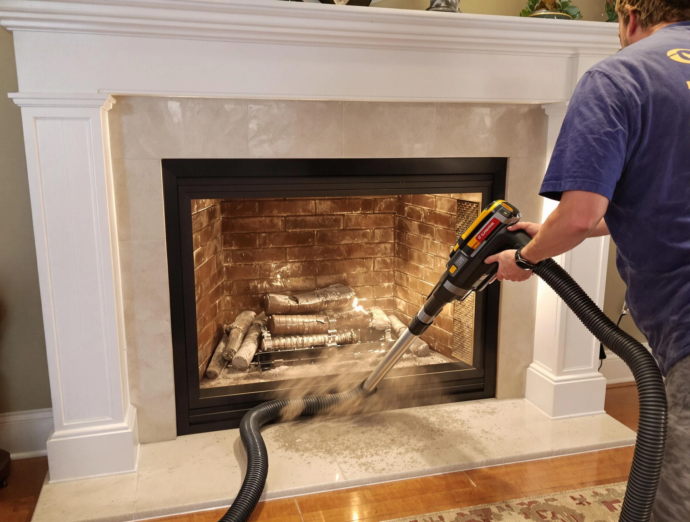 Fireplace cleaning performed by King George Chimney Sweep in King George, VA