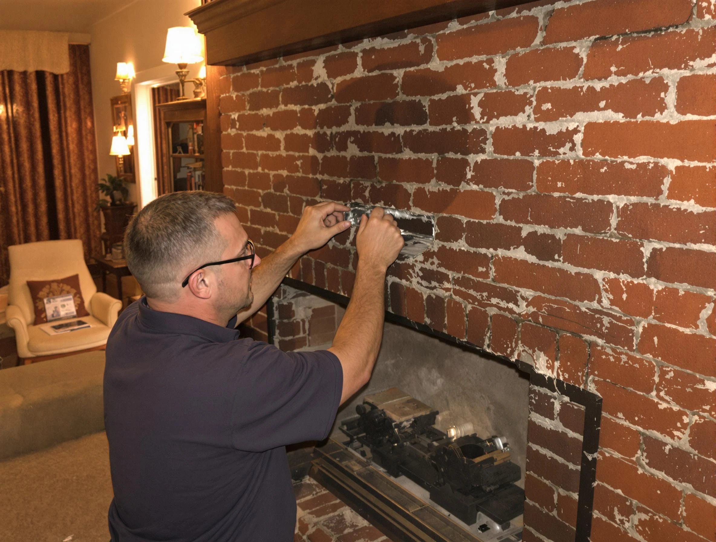 King George Chimney Sweep expert fixing a fireplace in King George, VA