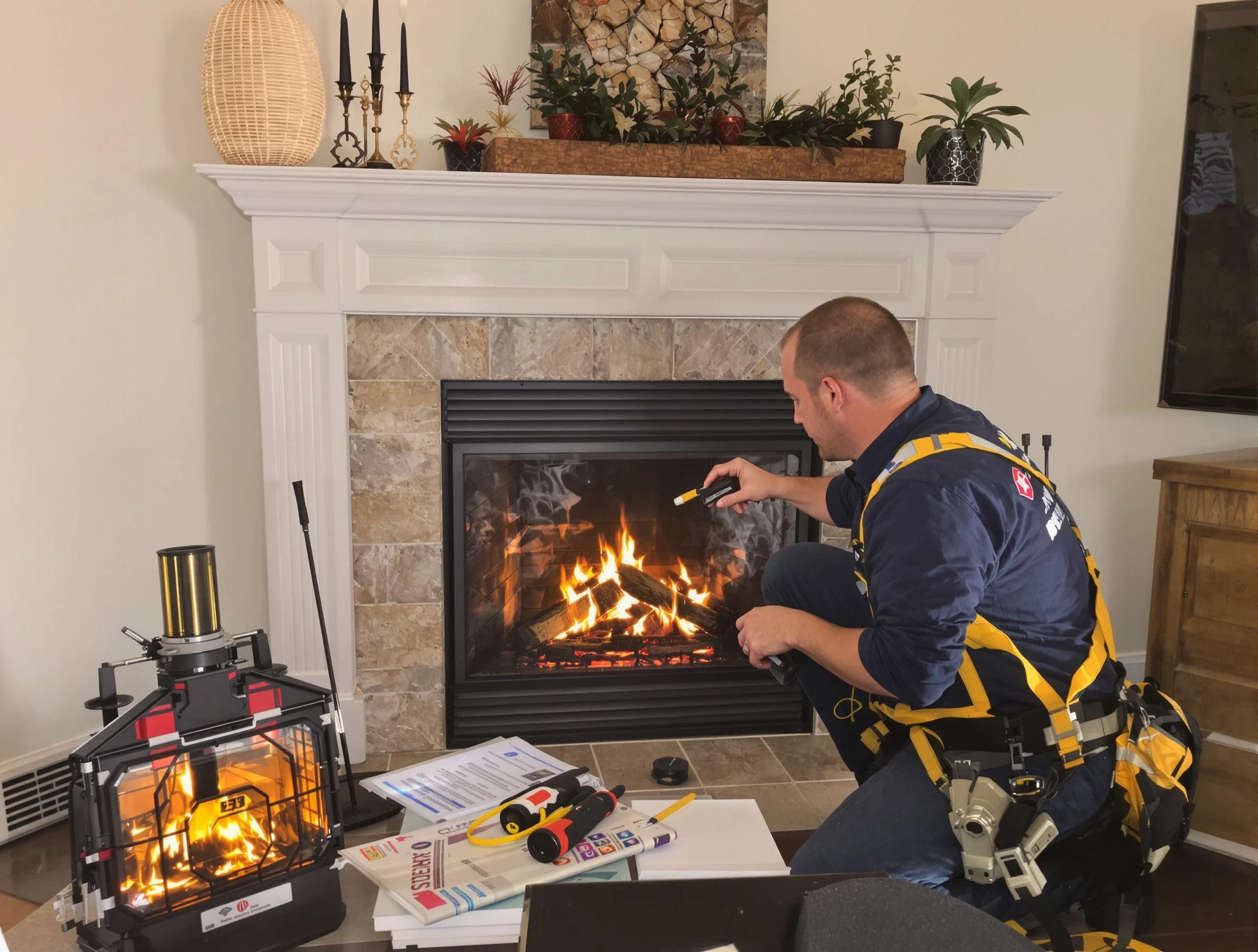Safety-focused fireplace inspection by King George Chimney Sweep in King George, VA